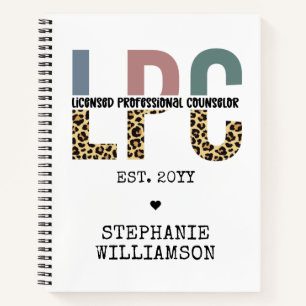 Custom LPC Licensed Professional Counsellor Gift Notebook