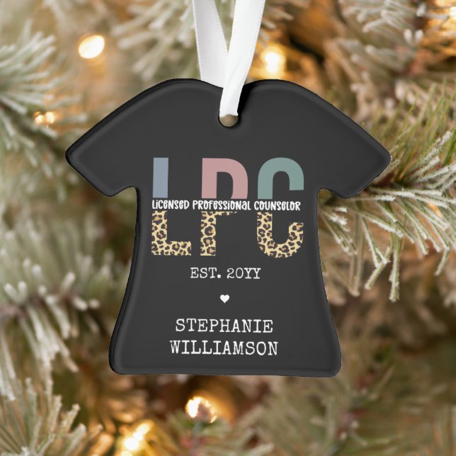 Custom LPC Licensed Professional Counsellor Gift Ornament (Tree)