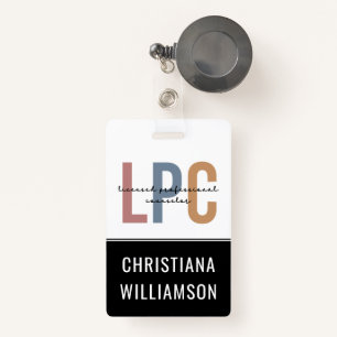 Custom LPC Licensed Professional Counsellor ID Badge