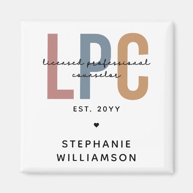Custom LPC Licensed Professional Counsellor Magnet (Front)
