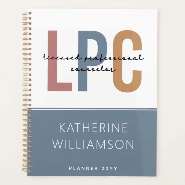 Custom LPC Licensed Professional Counsellor Planner (Front)