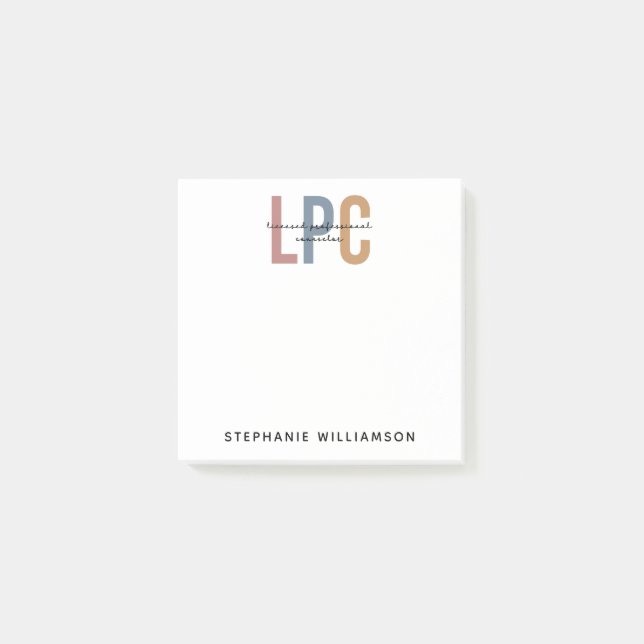 Custom LPC Licensed Professional Counsellor Post-it Notes (Front)