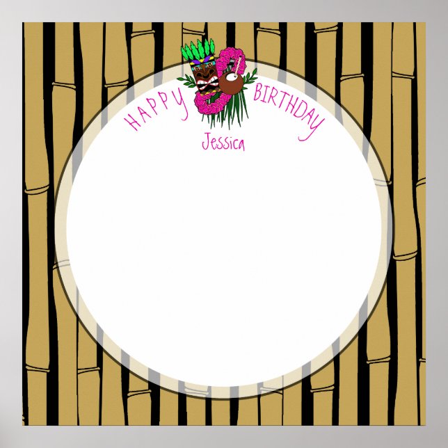 Custom Luau Birthday Party Theme Poster (Front)