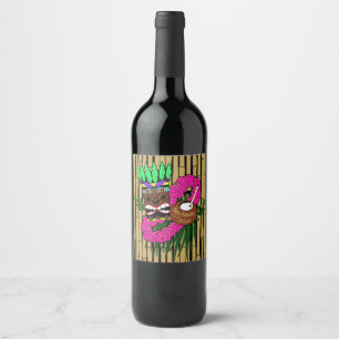 Custom Luau Birthday Party Theme Wine Label