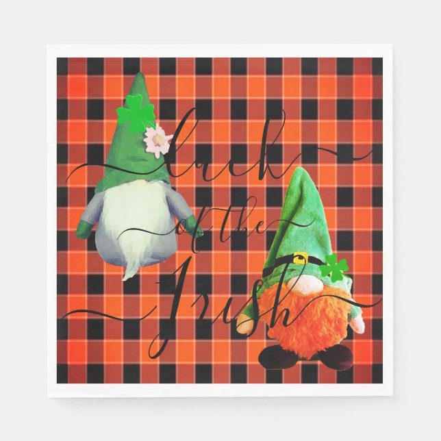 Custom LUCK OF THE IRISH St Patrick Day Decoration Napkin (Front)