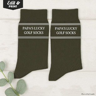 Custom Lucky Golf Socks, Golfer Christmas Birthday Socks