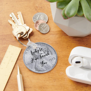 Custom Lucky To Have Found You Printed Penny Key Ring