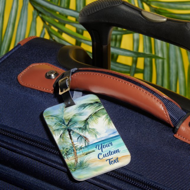Custom Luggage Tag, Beach Theme Tag (Front Insitu 1)
