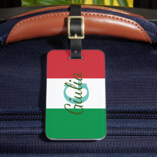 Custom luggage tag, Italian flag luggage tag 