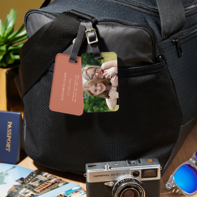 Custom Luggage Tag with Photo - Mother's Day Gift (Front & Back)