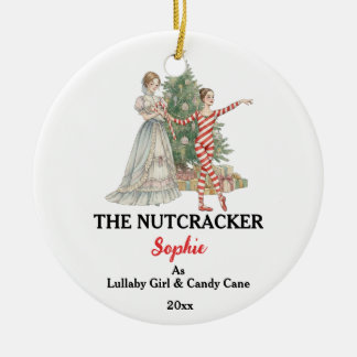 Custom Lullaby Girl Nutcracker Photo Christmas Ceramic Tree Decoration