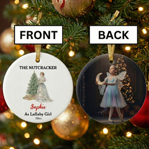 Custom Lullaby Girl Nutcracker Photo Christmas Ceramic Tree Decoration