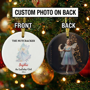 Custom Lullaby Girl Nutcracker Photo Christmas Ceramic Tree Decoration