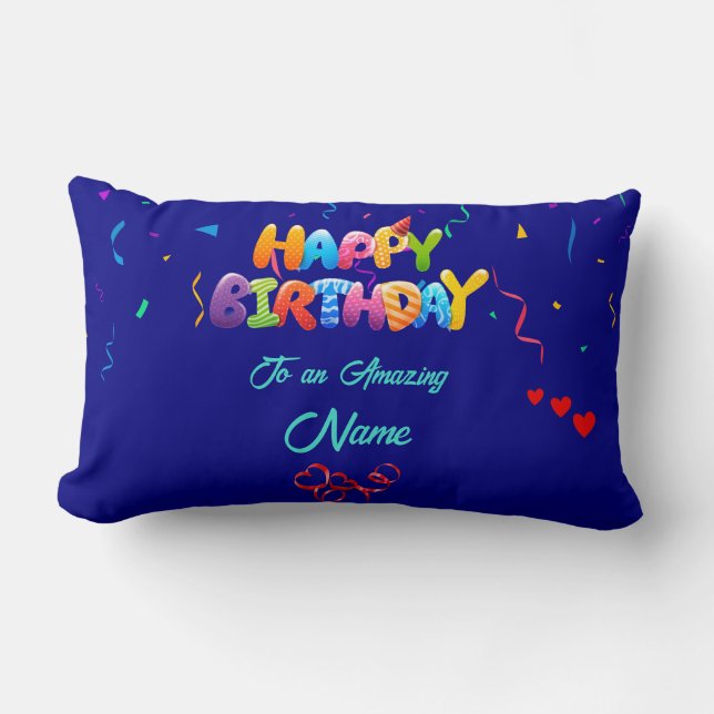 Custom Lumbar Pillow - Perfect Birthday Gift (Front)