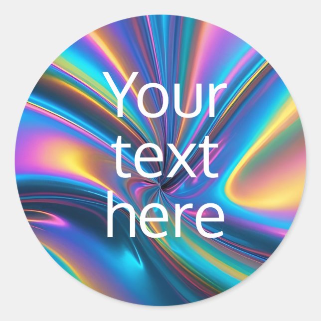 Custom luminous, change text /photo Party y2k Classic Round Sticker (Front)