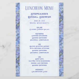 Custom Luncheon Menu (larger text) Blue back