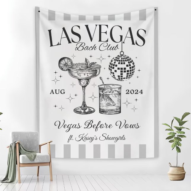 Custom Luxe Las Vegas Bachelorette Party Banner Tapestry (Creator Uploaded)