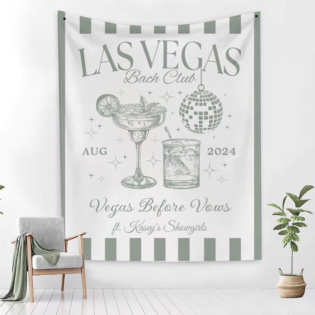 Custom Luxe Las Vegas Bachelorette Party Banner Tapestry (Creator Uploaded)