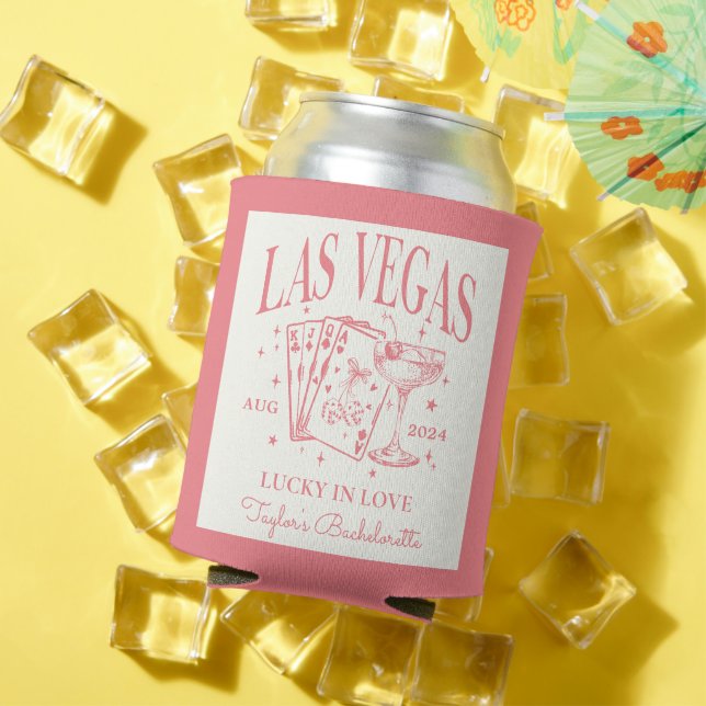 Custom Luxe Las Vegas Bachelorette Party Can Cooler (In Situ Summer)