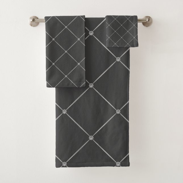 CUSTOM LUXURIOUS SILVER GREY BATHROOM TOWEL SET (Insitu)