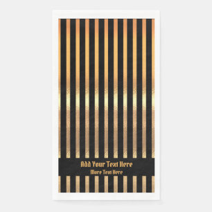 Custom Luxury Black And Gold Stripes Napkin
