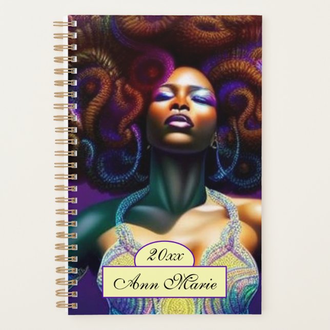 Custom Luxury Black Woman Planner (Front)