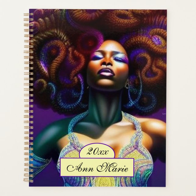 Custom Luxury Black Woman Planner (Front)