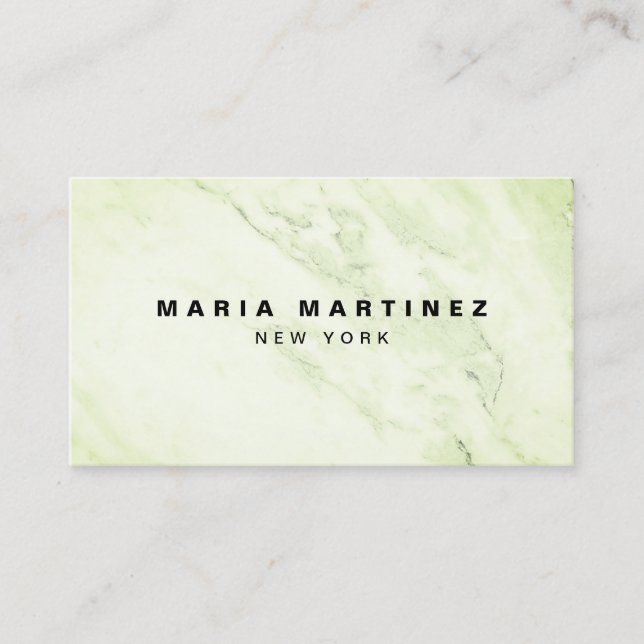 Custom Luxury Boutique Green Marble Business Card (Front)
