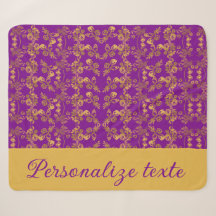 Custom Luxury Gold Floral Damask on Royal Purple
