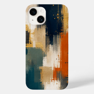 Custom Luxury Gold Navy Abstract Modern Art Design Case-Mate iPhone 14 Case