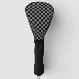Custom Luxury Grey/Black Chequered Golf Head Cover