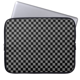 Custom Luxury Grey/Black Chequered Laptop Sleeve