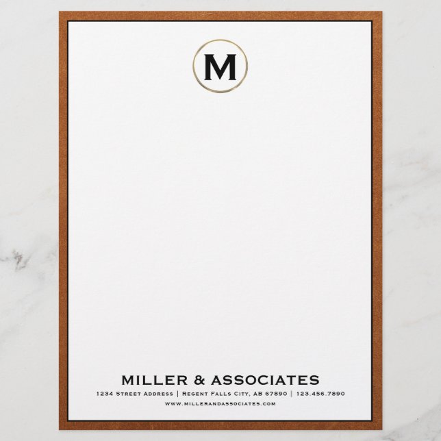 Custom Luxury Monogram Business Letterhead (Front)