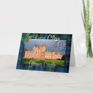 Custom Lyon Scottish Clan Glamis Castle Plaid Xmas Card