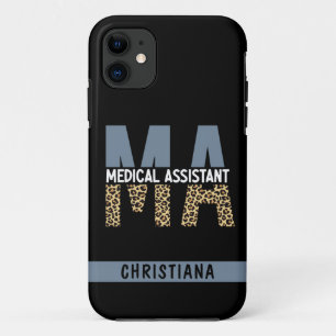 Custom MA Medical Assistant Leopard Print Case-Mate iPhone Case