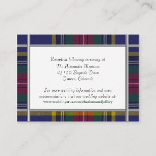 Custom MacBeth Plaid Wedding Enclosure Card