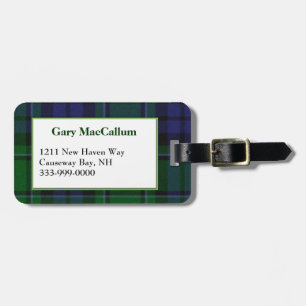 Custom MacCallum Tartan Plaid Luggage Tag