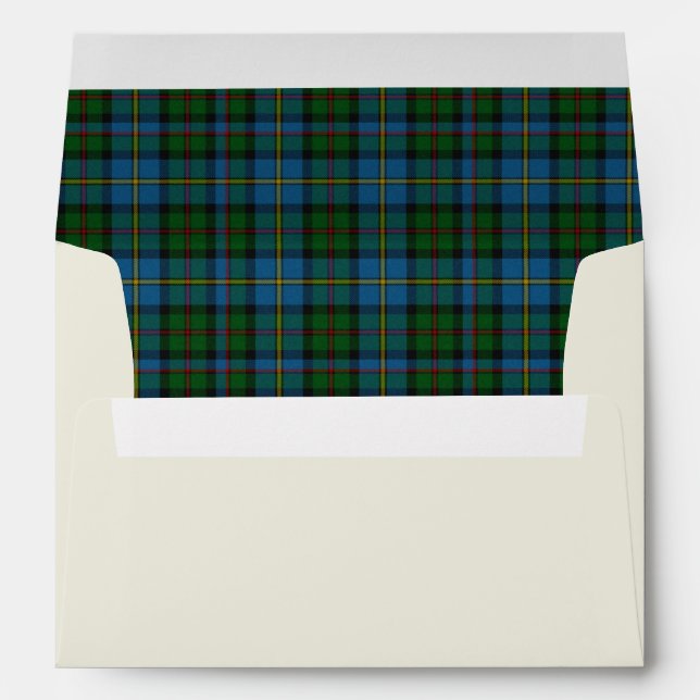 Custom MacLeod Plaid Lined Wedding Envelope (Back (Bottom))