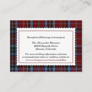 Custom MacTavish Plaid Wedding Enclosure Card