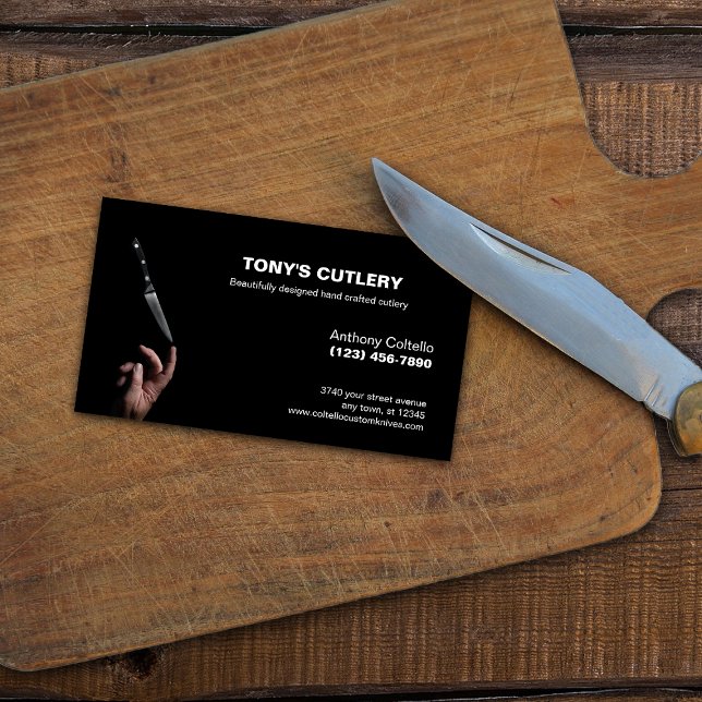 Custom Made Cutlery and Knives Business Card (Creator Uploaded)