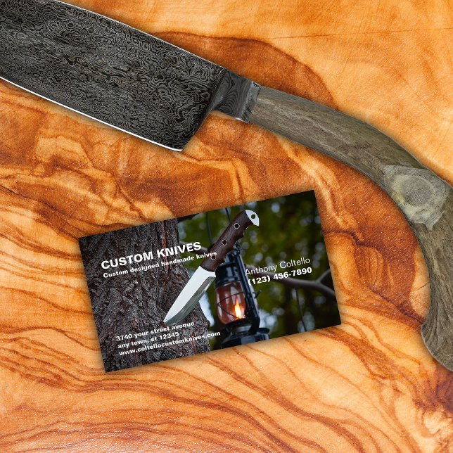 Custom Made Cutlery and Knives Business Card (Creator Uploaded)