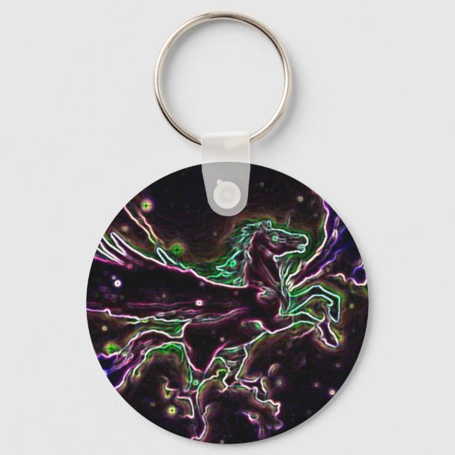 Custom made graphic design pegasus key ring (Front)