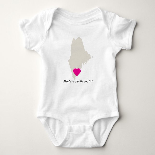Custom Made In Maine State Love Baby Tee (Front)
