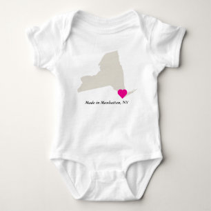 Custom Made In Manhattan, New York State Love Baby Bodysuit