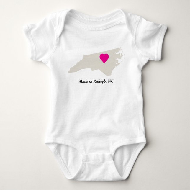 Custom Made In North Carolina State Love Baby Tee (Front)