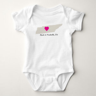 Custom Made In Tennessee State Love Baby Tee