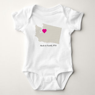 Custom Made In Washington State Love Baby Tee