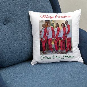 Custom  Made Merry Christmas Holiday Photo Gift Cushion