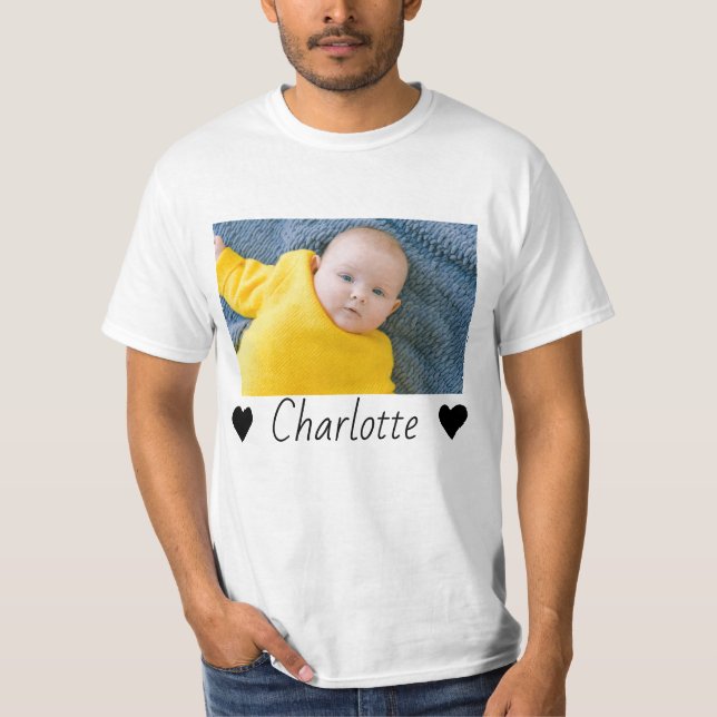 Custom Made Photo And Text Personalised T-Shirt (Front)