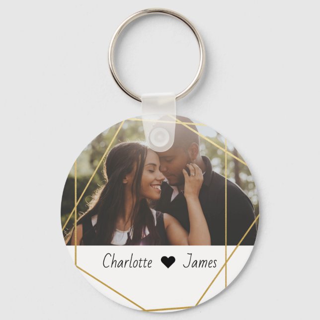 Custom Made Photo And Text Personalized Key Ring (Front)